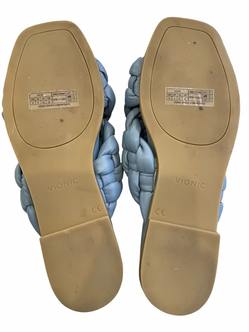 Vionic Braided Slide Sandals in Light Blue - Picture 4 of 5